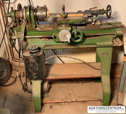 Historische Leitspindel-Drehmaschine mit Elektromotor - Bruno Mädler Berlin
