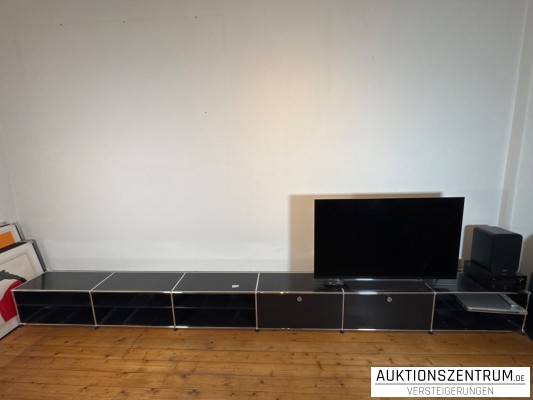 USM Haller 6x Lowboard in schwarz mit 2 Klapptüren, ca 4,5m